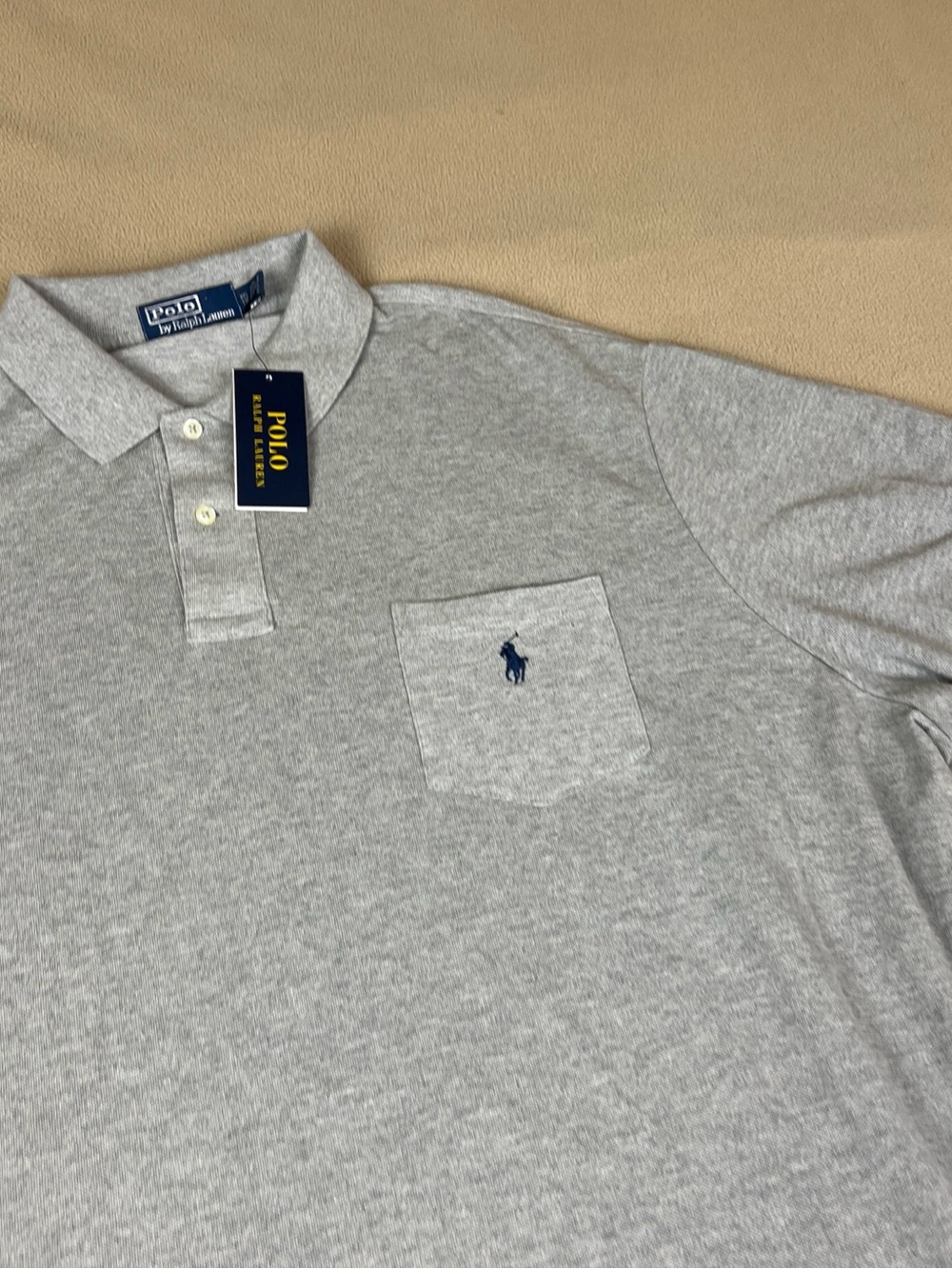 Polo Ralph Lauren The Big Shirt Polo Short Sleeve Shirt. Gray. Men's Sz XXL